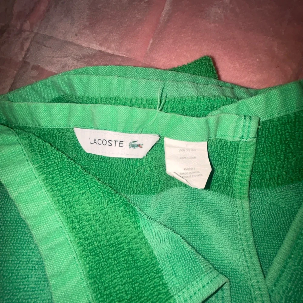 Lacoste Green Cotton Bath Towel